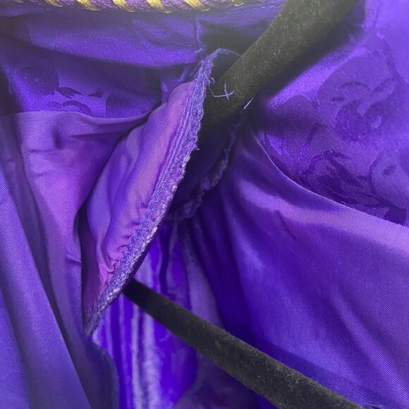 Papell Too Petites Vintage 100% Silk Jacket & Skirt Set Purple Size 6 - Picture 9 of 11